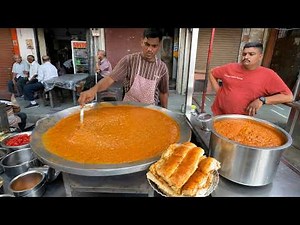 Non-Stop Pav Bhaji Making on Huge Tawa | Indian Street Food