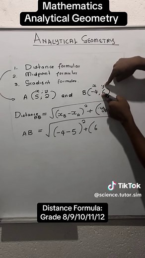 Mathematics (Analytical Geometry; Distance Formula; midpoint formula and Gradient formulas; Grade 8/9/10/11/12) #mathematics #analyticalgeometry #distanceformula #parallellines #perpendicularlines