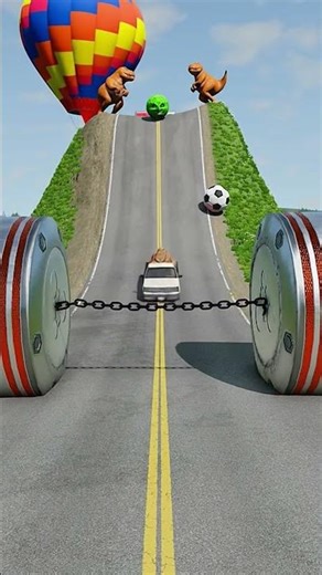 Cars & Cargo Vans vs Chained Hydraulic Crush in the game BeamNG.drive