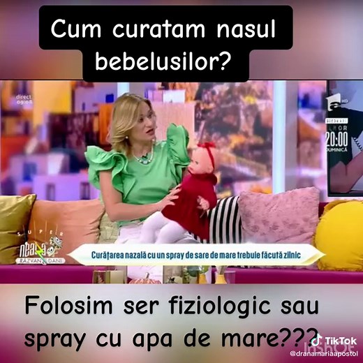 Curatare nasului bebelusilor: Ser fiziologic sau spray cu apa de mare?