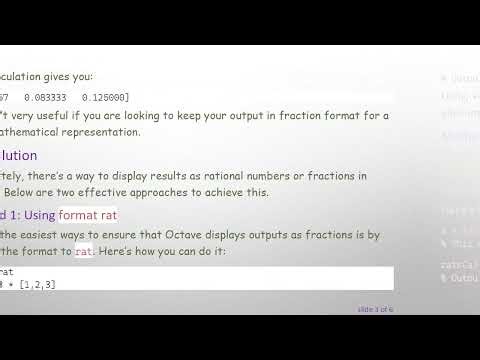 How to Display Fractions in Octave Instead of Decimal Values