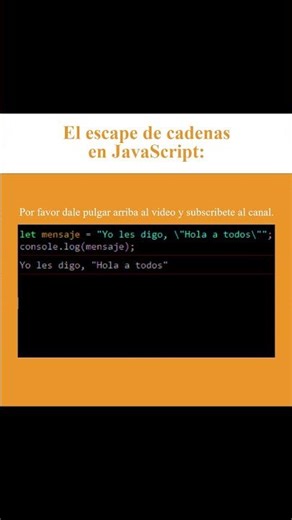 El escape de cadenas en JavaScript (AJTekniko)
