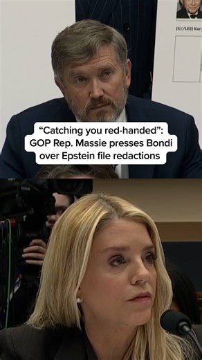 Attorney General Pam Bondi clashes with GOP Rep. Thomas Massie during her House Judiciary Committee hearing, addressing Epstein survivors in the room for the hearing. #news | MS NOW