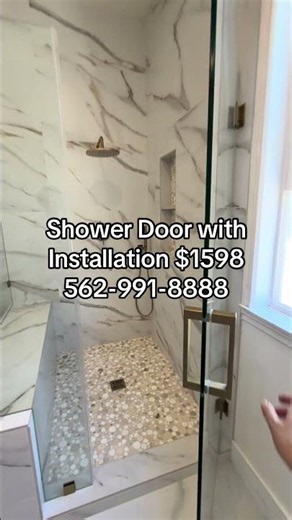 Frameless Shower Door Installation | Luxury Bathroom Transformation #bathroomdesign #showerglass