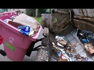 Garbage Truck Go Pro: Curbtender Rearloader on Trash Part 1