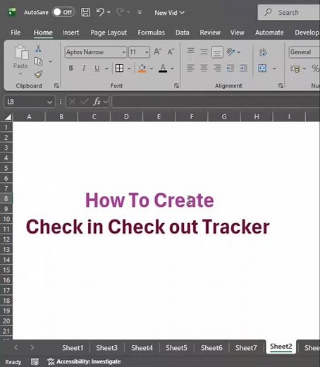 How To create Check In Check Out Tracker || Check Box in Excel #excelshorts #exceltips #exceltricks