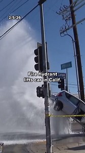 Fire hydrant lifts car in California