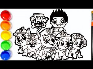 🔵 PAW PATROL Drawing and Coloring Pages | How to draw Paw Patrol All Characters | Paw Patrol