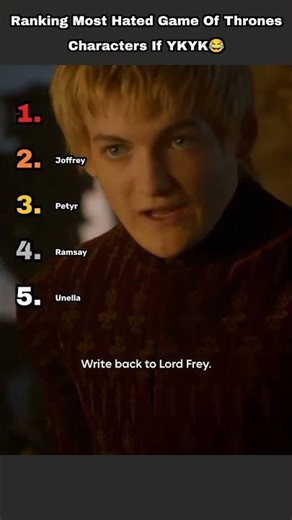 Ranking Most Hated Game Of Thrones Characters #funny #lol