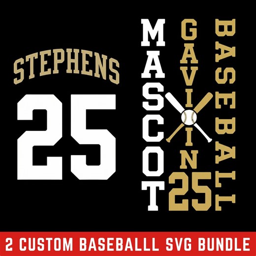 Customizable Baseball Team Template Svg, Personalize With Player Name, Number, and Mascot - Etsy