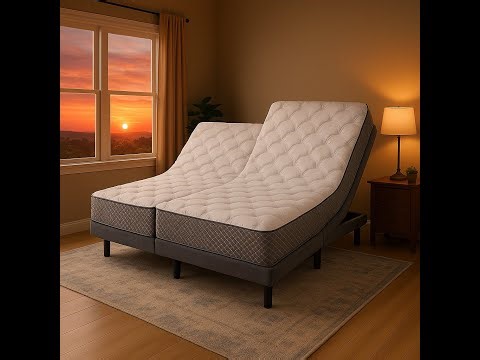 Split Queen Adjustable Massaging Bed Set