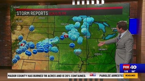 Northern California sees triple digit temperatures while the mid-west deals with stormy weather