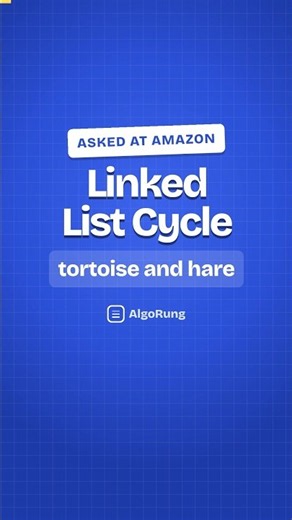 Asked at Amazon: Linked List Cycle, tortoise and hare #shorts