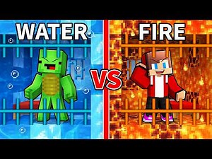 JJ and Mikey: ELEMENTAL PRISON BATTLE in Minecraft - Maizen