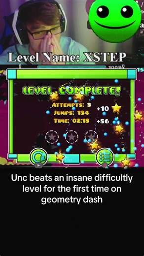 Unc's First Insane Difficulty Level in Geometry Dash