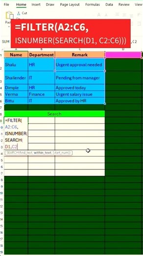Search Anything in Excel Like Google 🔍 | Viral FILTER + SEARCH Formula for Office Work