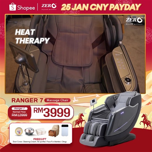 Zero Healthcare Ranger 7 Massage Chair with Ai Body Shape Scanning. 0% instalment Plan SpayLater Freeshipping ** Freegift Shop now on Shopee--> https://s.shopee.com.my/30ZVEmH6f7 **Term & conditions Apply | Zero Healthcare_Official