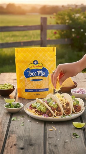 ¡Taco sin queso... simplemente no es taco! 🌮🧀 Para que tu taco épico, dale el toque final con nuestro Taco Mix La Holandesa. 💥¡Porque siempre hay un queso perfecto para cada ocasión! 👉 ¿Eres #TeamQuesoRallado o #TeamQuesoDerretido en tus tacos?¡Cuéntanos! #TuMomentoLaHolandesa #LaHolandesa #Taco #Queso #Receta | La Holandesa