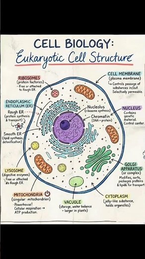Cell Structure & Function Explained in 2 Minutes 🔬 | Biology Basics Made Easy #biology #shorts