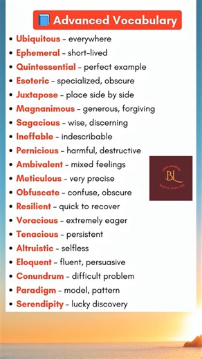 Master English Vocabulary |100+ Words with Meanings, Examples & Usage | Improve Your Language Skills