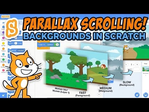 How to Code PARALLAX SCROLLING BACKGROUNDS in Scratch ( easy tutorial )