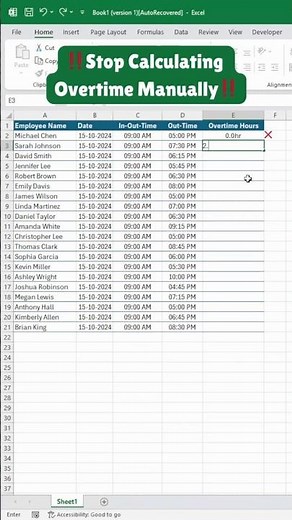 Excel Overtime Formula | Calculate OT Pay Automatically