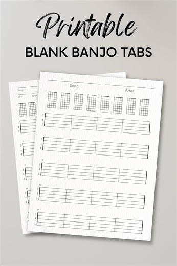 Beginner Banjo Tabs and Chord Charts: Printable Bluegrass Music (PDF) - Etsy