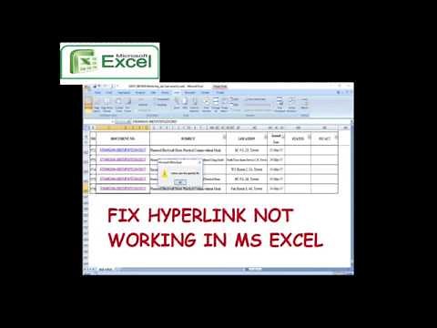 FIX HYPERLINK NOT WORKING IN EXCEL