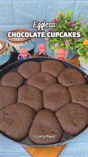EGGLESS Chocolate Cupcakes ‼️ #shorts #eggless #chocolatecupcakes