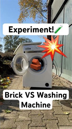 Experiment: Brick VS Washing machine #short #viralvideo #experiment