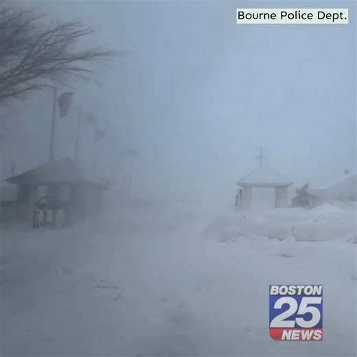 WOW! It's a total whiteout on Cape Cod as hurricane-force winds and heavy snow are making roads impassable. The Bourne Police Department's message to the public: STAY HOME. | Boston 25 News