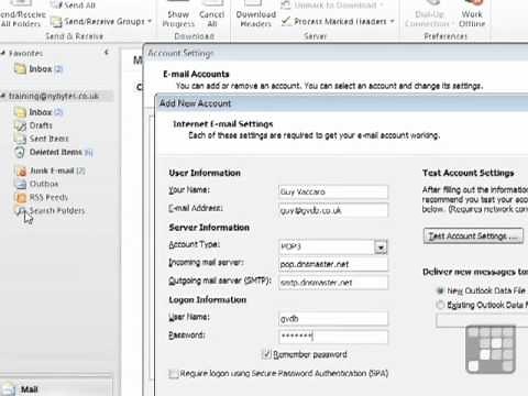 Outlook 2010 Tutorial - How to Add a POP Mail Account