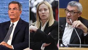 Maurizio Landini definisce Giorgia Meloni "la cortigiana di Trump", la reazione di Floris: "Termine sessista"