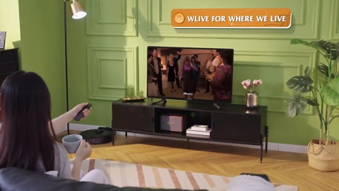 WLIVE TV Stand for 65 Inch TV, Mid Century Modern Entainment Center with 2 Storage Cabinets & Open Shelf, TV Console Table Media with Metal Legs for Living Room, Bedroom, White