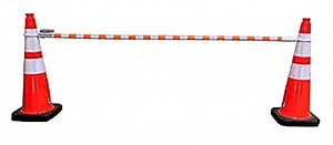 LED Lighted Cone Bar Creates High Visibility Portable Barrier