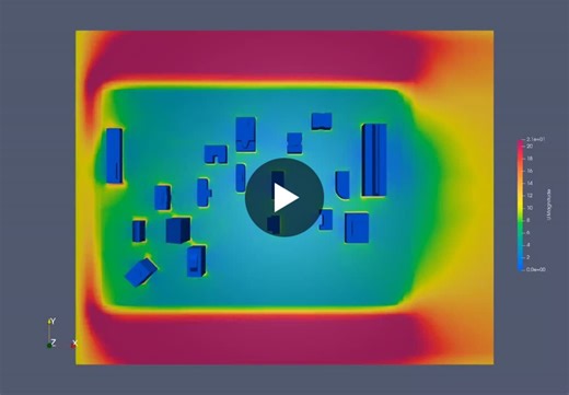 Urban wind flow simulation around high-rise buildings using OpenFOAM (simpleFoam), focusing on steady-state aerodynamics. | Shivam Mittal