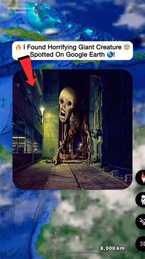 🔥 I Found Most Terrifying Giant Creature 😰 On Google Earth 🌏! #shorts #findmysterioussecrets