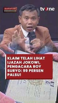 Klaim Sudah Lihat Ijazah Jokowi, Pengacara Roy Suryo Yakin 99,9 Persen Palsu #IjazahPalsu #jokowi