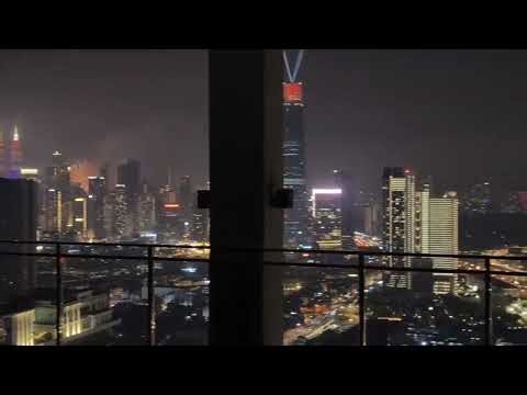 Malaysia Merdeka Fireworks 2025 | Rooftop View of Kuala Lumpur City Skyline