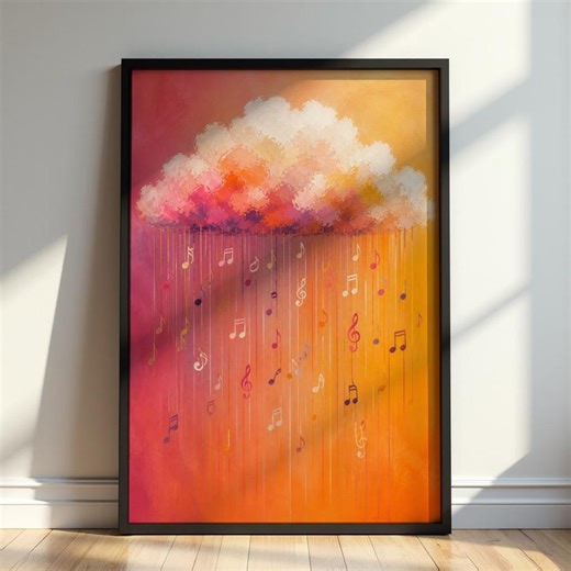 Music Wall Art Printable Musical Notes Cloud Painting Colorful Abstract Art Print Modern Wall Decor Aesthetic Home Decor Gift Idea Poster - Etsy