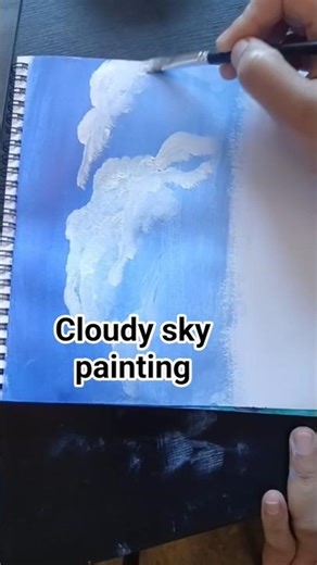 How do i paint a cloudy sky step by step for beginners #dailypaint #paintingtherapy#sky#acrylic