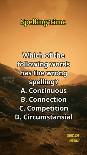 661K views · 19K reactions | Spelling Time 1136 #spelling #englishlearning #englishvocabulary #questions #quiz | Quizbee World | Facebook