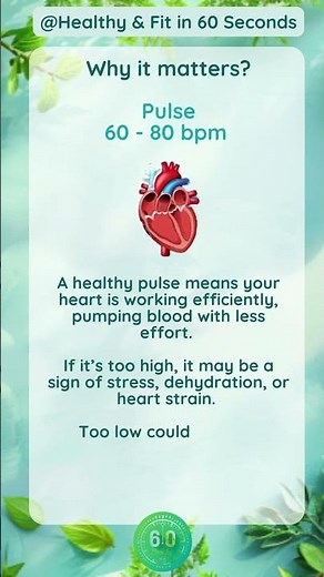 💓 Pulse Rate: What’s Normal & Why It Matters | Healthy & Fit in 60 Seconds