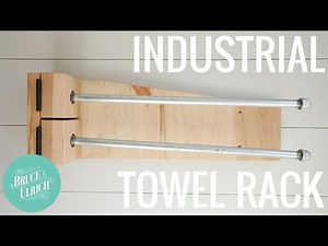 Metal and Wood Towel Rack with Swinging Arms // DIY Woodworking