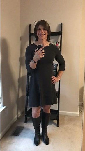 Transgender: Early in transition wearing a fave CK dress. Crossdress MtF male to female