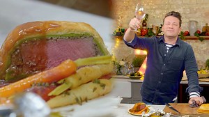 James Corden welcomes Jamie Oliver from his kitchen in London to teach The Late Late Show audience how to make a beef wellington | The Late Late Show with James Corden