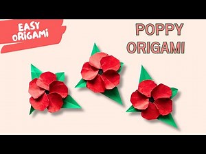 How to make Red Poppy Flower Origami 🌺 | Beautiful Paper Flower Tutorial
