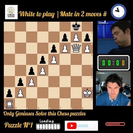 Puzzle N°1: white to play|Checkmate mate in 2 moves.