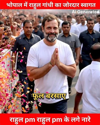 Rahul Gandhi's grand welcome in Bhopal 😱 echoed with slogans of PM-PM 🇮🇳#shorts #politics #trending