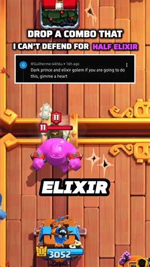 Stopping the dark prince and elixir golem with just 3 elixir #clashroyale